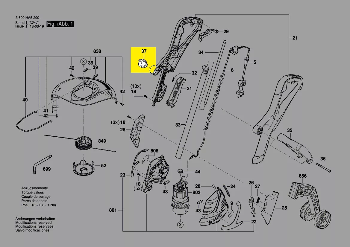bouton serrage poignée réf. 2 609 005 975 Bosch